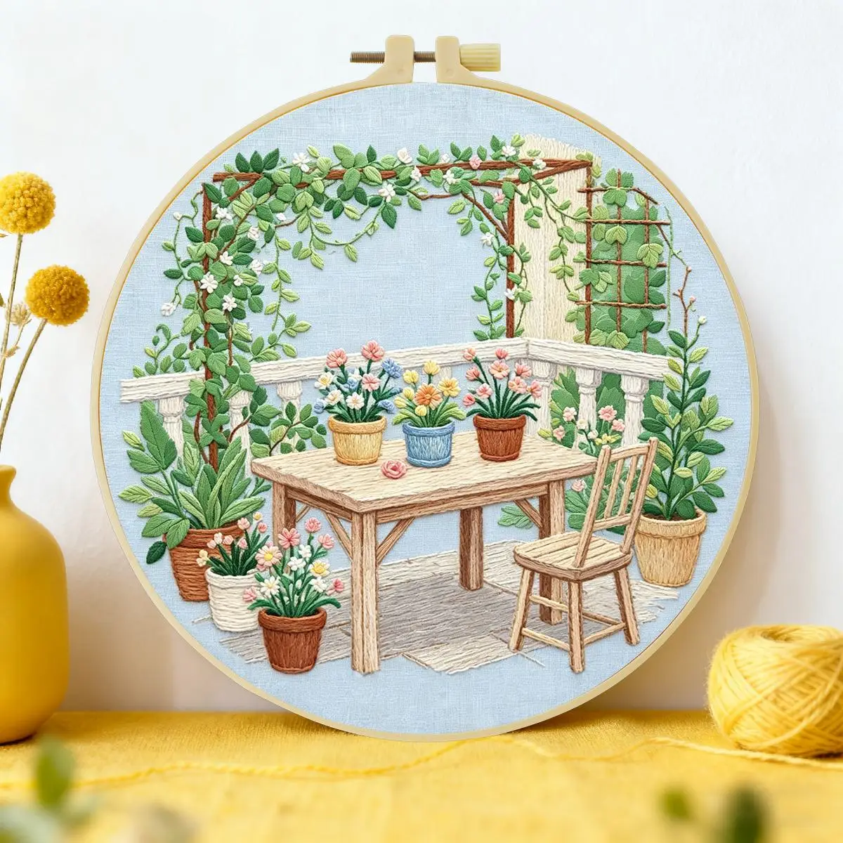 1pc 20X20CM/15X15CM 7.87/6.3inch back garden Embroidery Starter Kit DIY kit DIY embroidery kit manualidades Needle Art