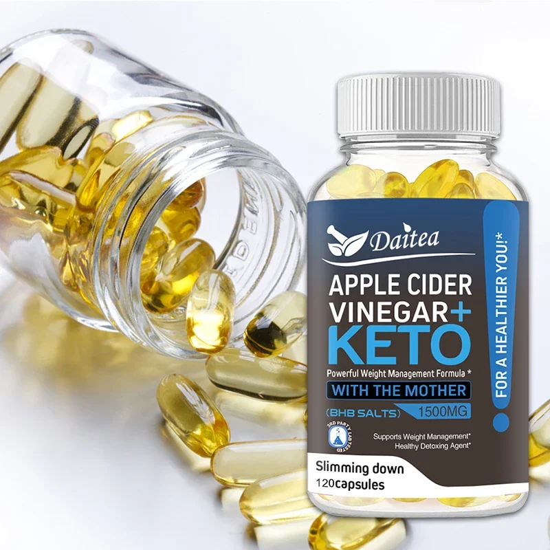 Keto + Apple Cider Vinegar Capsules - Fat Burning, Metabolism Promotion, Appetite Suppression, Intestinal Digestive Health