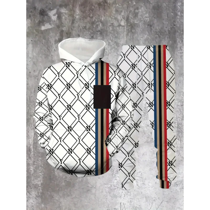 

Men's Plus Size Sweatshirt Set，3dPrinting