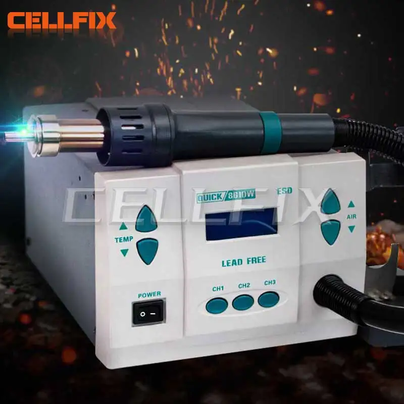 QUICK 861DW 1000W Soldering Station Rework Smart Lead-free Precise Constant Temperature Automatic Sleep Hot Air Gun Repair Tools