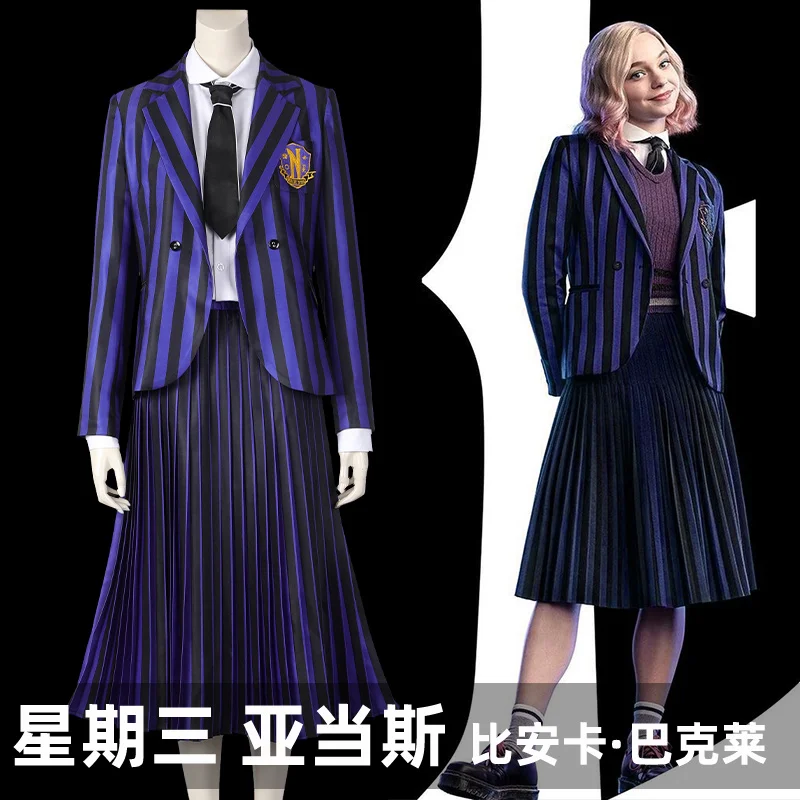 

TV Wednesday Enid Sinclair Coplay Costume Nevermore Academy Uniform JK School Outfit For Hallowmas Party Adult Women Men