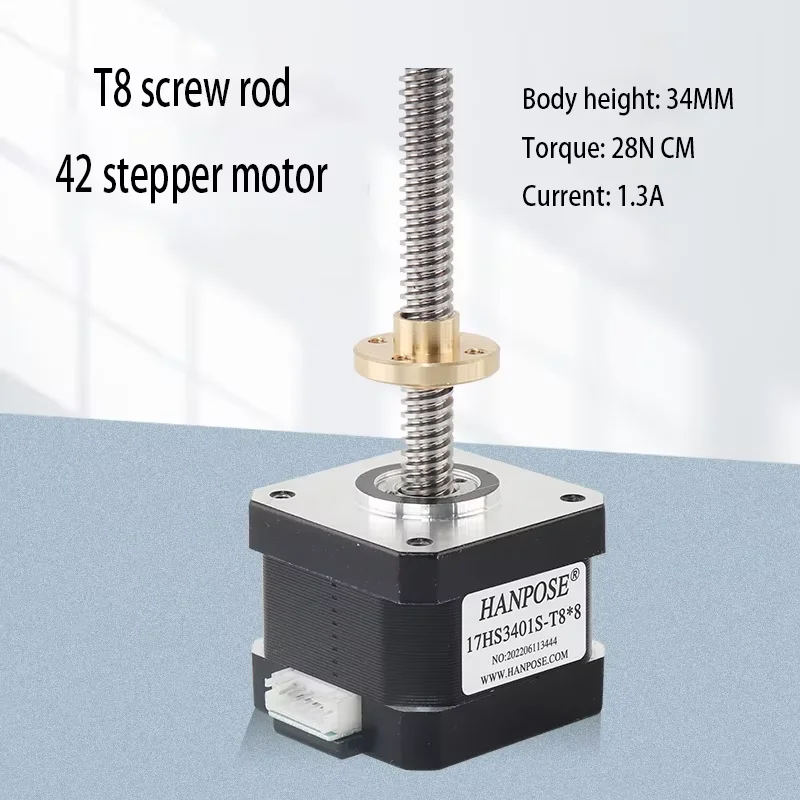 42 ישר t8 בורג צעד מנוע מומנט 28ncm גבוה 34 מ 