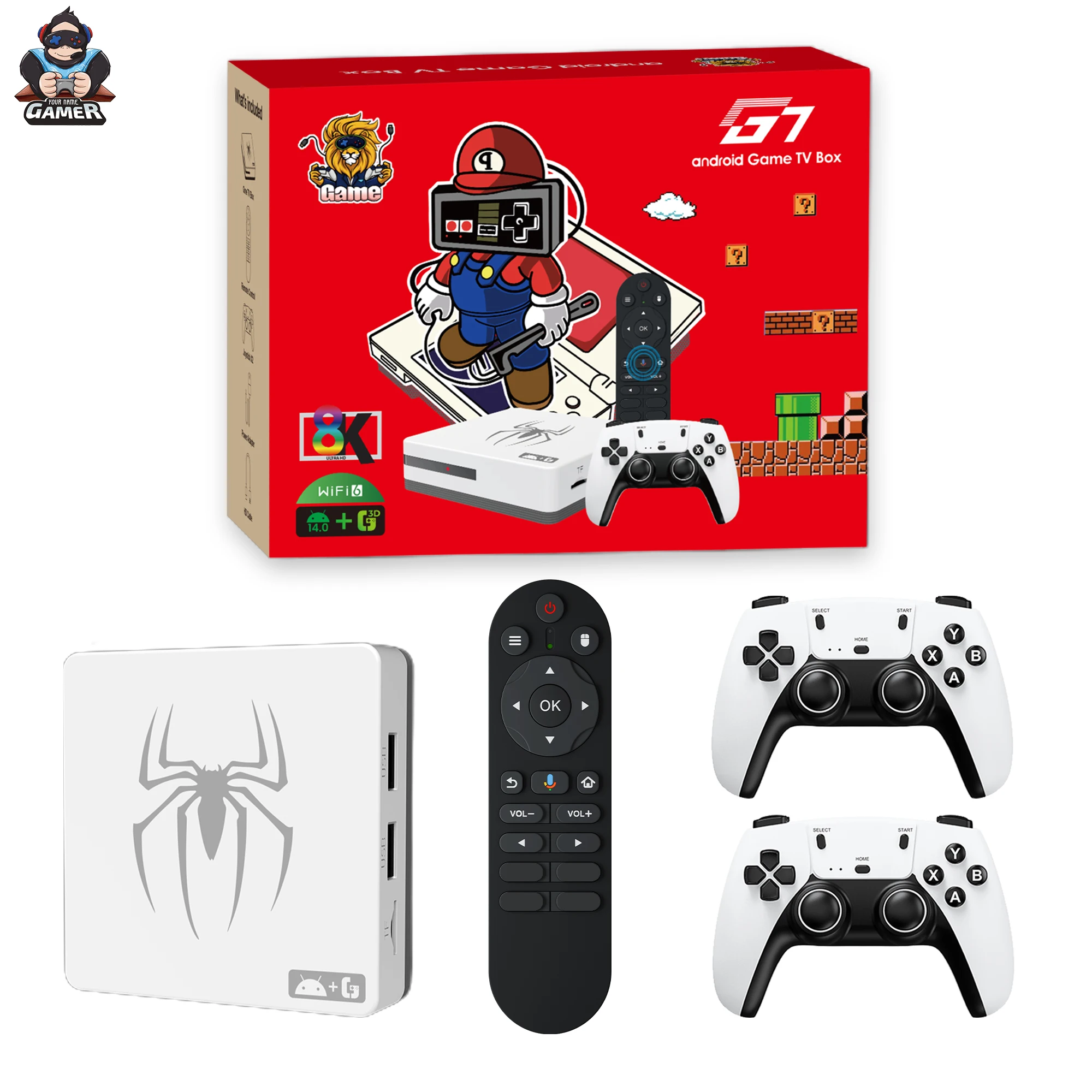 G7 Video Game Console M8  Wireless Joystick 64GB TF Card Dual System Model 35000+ Retro Games  X2 Plus Video Game Box
