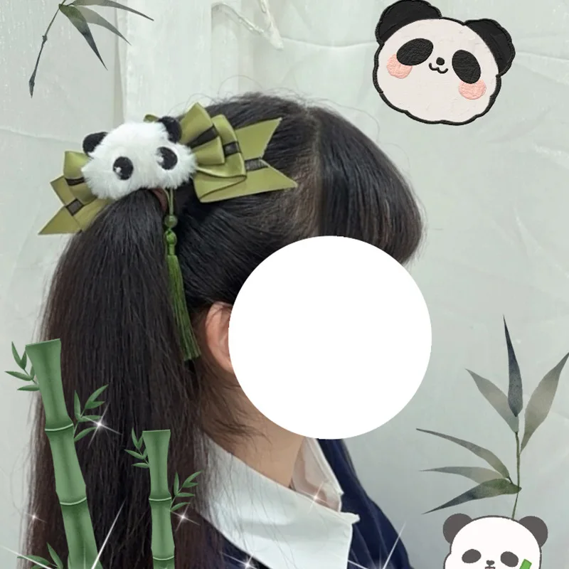 Chinese Style 1 Pair Panda Hair Clips Plush Barrette Toy Women Girl Kids Sweet  Plush Bowknot Hair Pin Lolita Hair Accessories