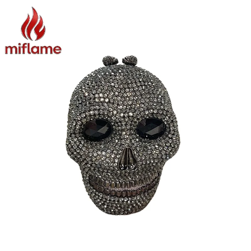 

Shiny Crystal Rhinestone Skull Evening Bag Clutch Purse Sparkly Wedding Party Handbag Crossbody Shoulder Bag European Designer