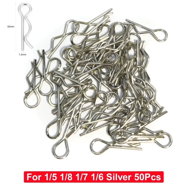 50 ชิ้น RC รถ Accs 1/5 1/6 1/7 1/8 1/10 1/12 1/16 RC Cars Shell Body คลิป Pins R หัวเข็มขัดคงที่สําหรับ Traxxas TRX4 SCX10 HSP