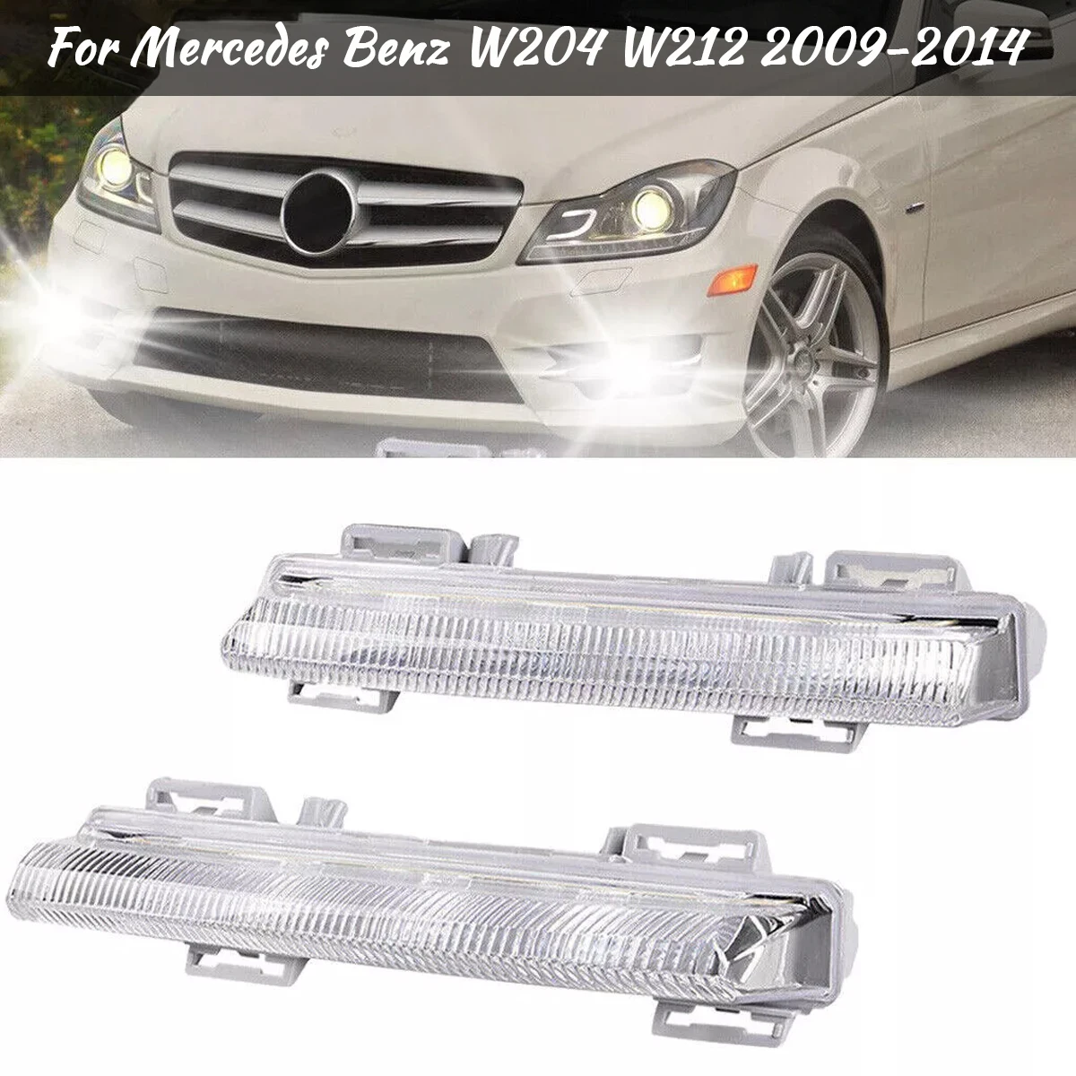 

For Mercedes Benz W212 W204 C250 C280 C350 E350 2009-2014 LED Running Daytime Light DRL 2049068900 2049069000 Car Styling