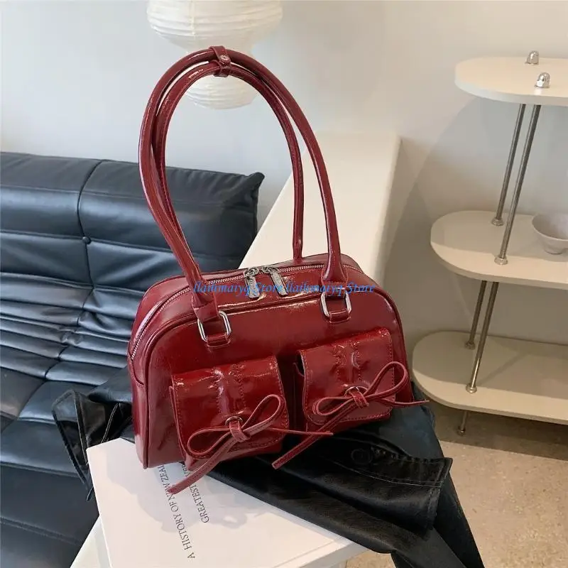 

573B Fashion Armpit Bag Shoulder Bags for Girl Women Solid Color Handbag