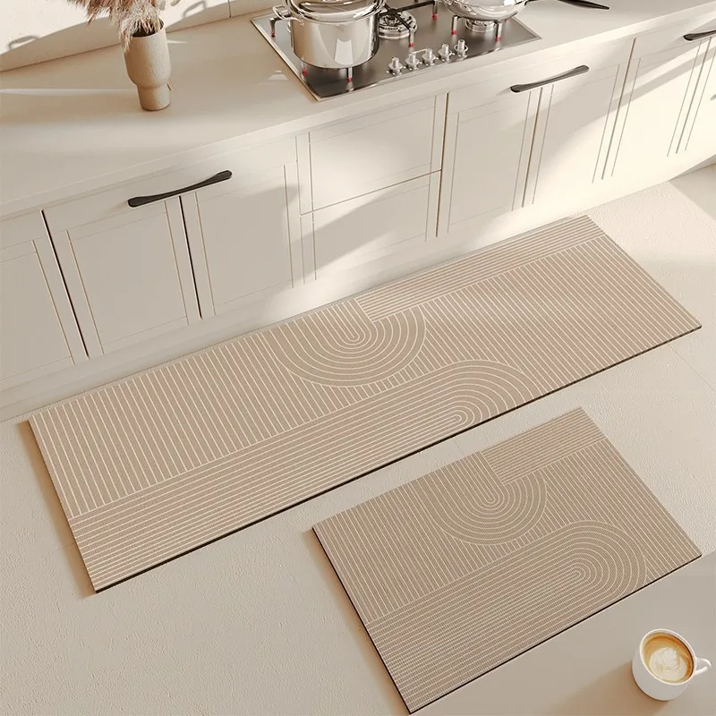 VIKAMA Diatomite Kitchen Mat Non-slip Quick Dry Absorbent Oil Proof for Home Floor Decor