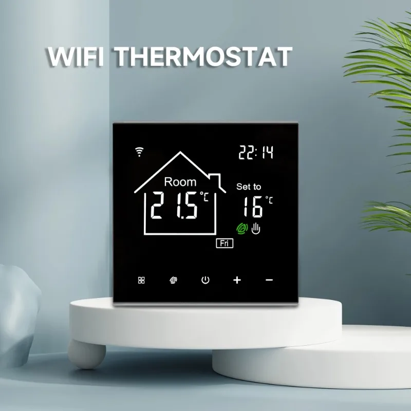 

Новинка 2024, умный термостат Tuya Wi-Fi, ЖК-дисплей, сенсорный экран для подогрева пола/газового котла, дистанционное управление температурой