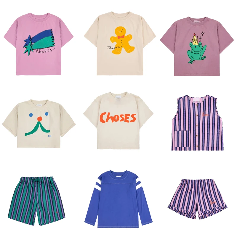 ss25 bc kids t shirts and shorts clothing sets for boys girls cute print short sleeve tees tops outwear clothing