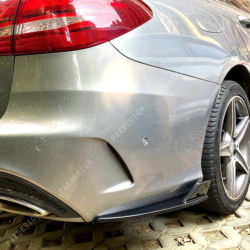 Rear Bumper Diffuser Side Splitters Accessories for Mercedes Benz C Class S205 C200 C260 C300 C43 AMG 2015-2021 Touring Tuning