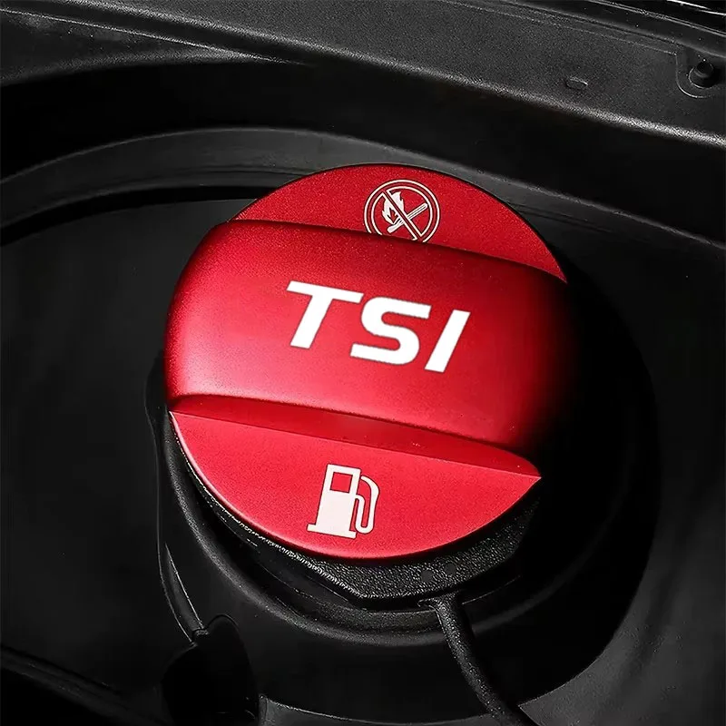 1PC Car Oil Tank Protect Cover Refuel Fuel Tank Cap Accessories for Volkswagen VW TSI Logo BORA CC GOLF PASSAT Polo SR32 TOURAN view 5