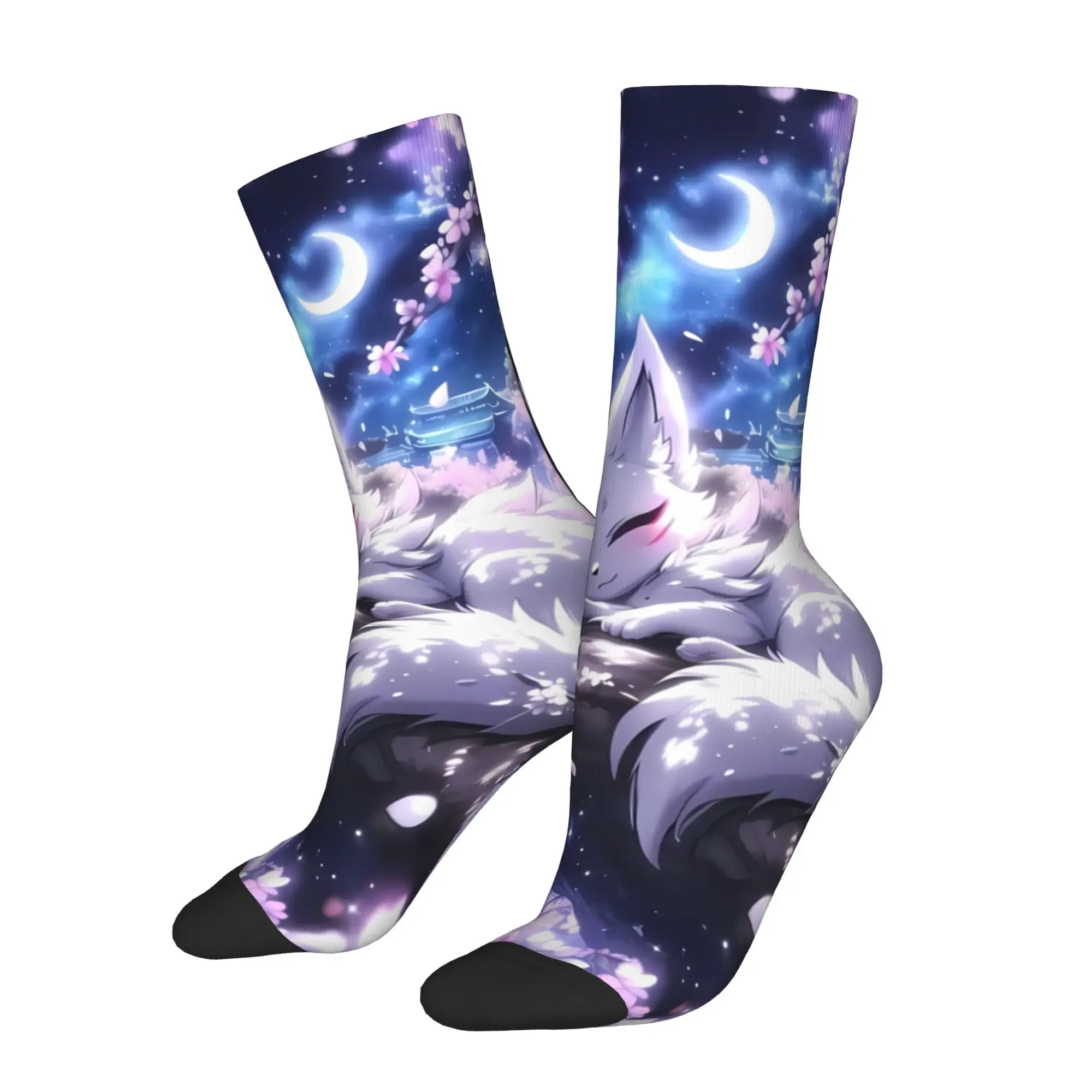 

Fox Spirit Gumiho Men Novelty Athletic Socks Cycling Design for All Seasons