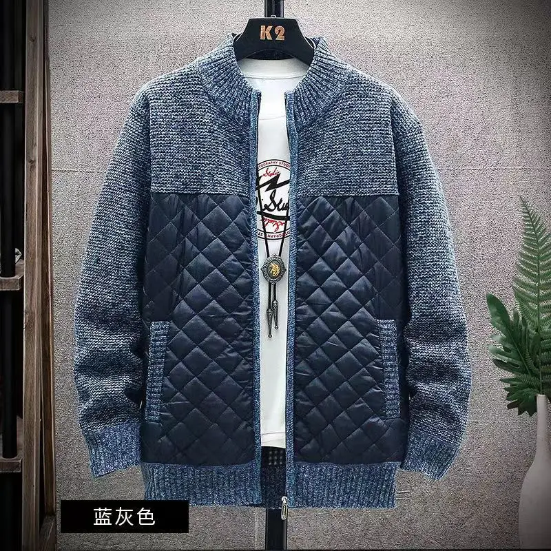 Осень-зима 2022, новая модная мужская повседневная модная вязаная куртка на молнии с длинными рукавами и круглым вырезом, мужской свитер, кардиган, одежда