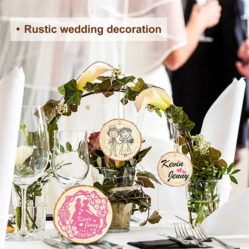 

10pcs Wooden Simulated Texture Coasters Pine Ring Textured Coasters Christmas Tree Diy Wood Pendant Christmas Decoration