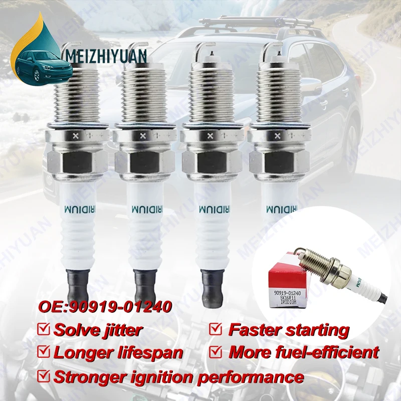 4/8PCS 90919-01240 SK16R11 Iridium Spark Plug For Toyota Carmy Rover Sport Range Hiace Prius 90919 01240 SK16R-11 9091901240