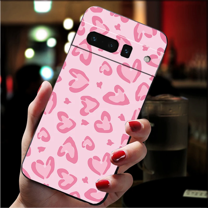 Casing Ponsel untuk Google Pixel 10 9 Pro XL 9A 8 7 6 Pro Pixel 8A 7A 6A Pixel 8 7 6 5 Casing Hati Merah Muda Cinta