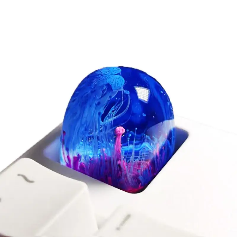 

3D Translucent Resin Artisan Keycap - Custom MX Switch Compatible, Handmade Glowing Mechanical Keyboard for Personalized Builds