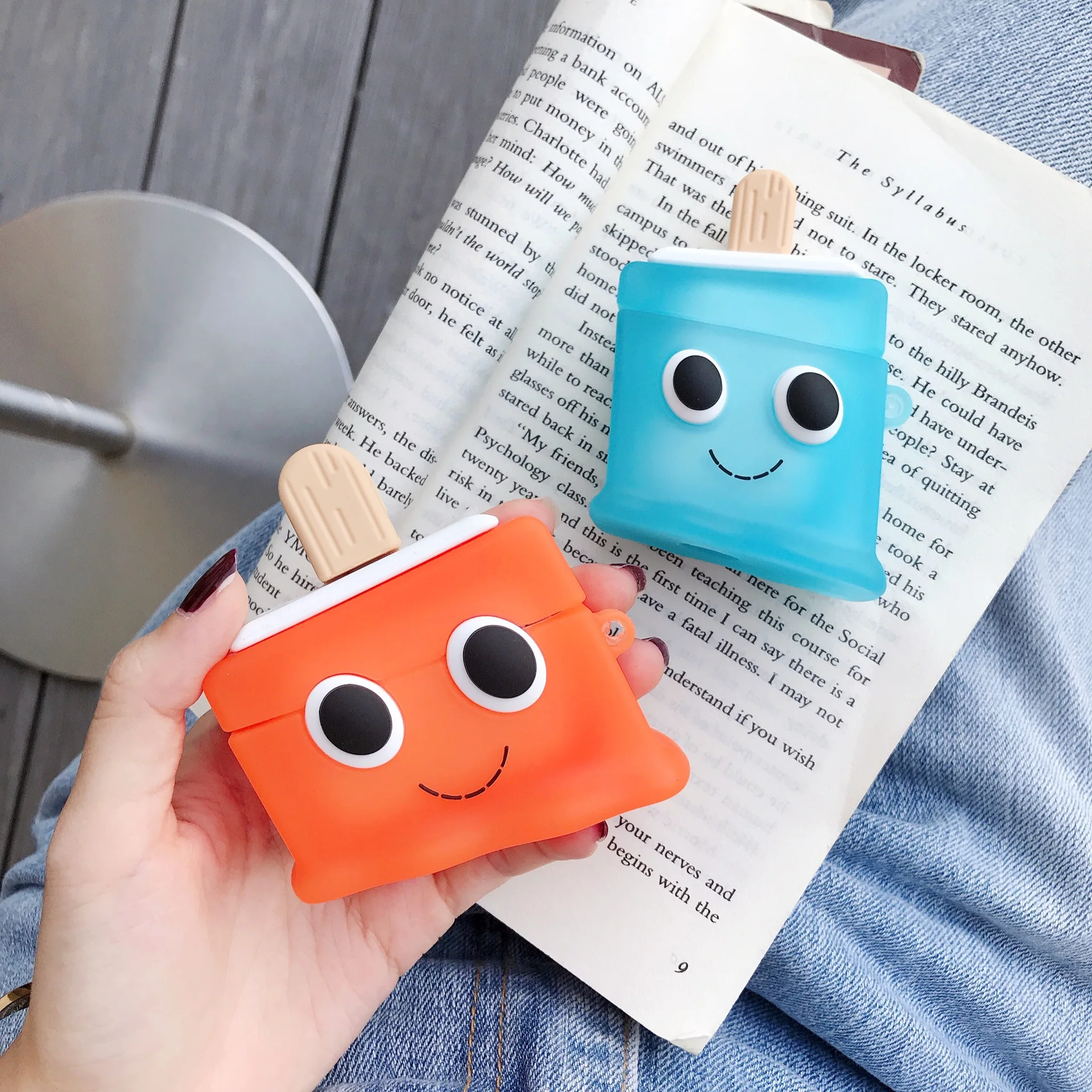 For Airpods Case,Cute 3D Big Eyes Popsicle Ice Cube Protective Earphone Silicone Cover For Airpods Pro 2 Case Funda For Kids