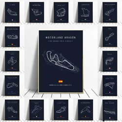 F1 Circuit Poster Inpu Island Jerez Catalonia Sepang International Circus Circuit Canvas Painting Wall Picture Artist Home Decor