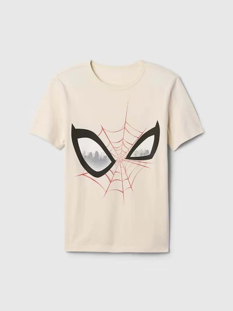 

American Spider-Man Mask Print Retro Short-sleeved Men's Pure Cotton Cartoon High Street Versatile T-shirt Trendy Brand