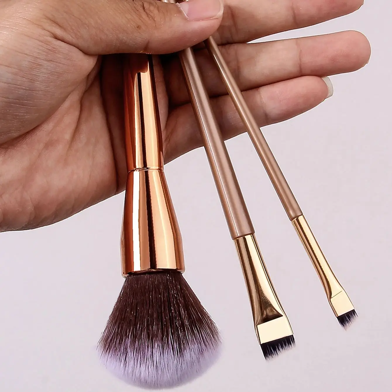 3pcs 대형 루즈 브러쉬 블러쉬 브러쉬 초박형 블레이드 부드러운 강모 아이 라이너 브러쉬 휴대용 메이크업 브러쉬