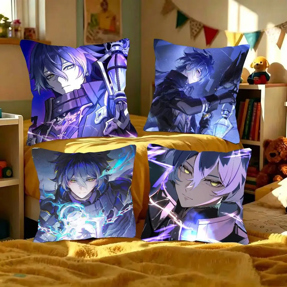 Kyryll Chudomirovich Flins Genshin I-Impact Anime Pillow Case Fashion Square Pillowcase Bedroom Sofa Room Ins Decoration Leisure