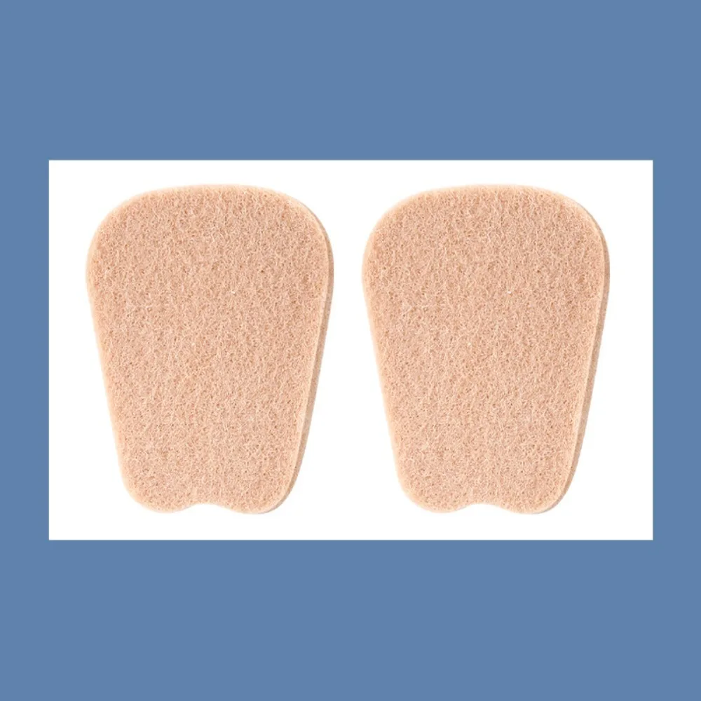 1Pair Portable Soft Rebound Felt Tongue Patch Self-adhesive Anti-wear Shoe Loose Patch Half Size Pad Women