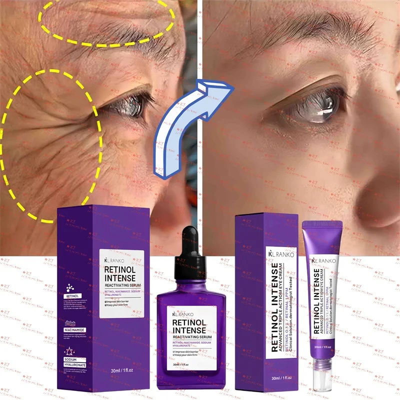 

Retinol Collagen Triple Anti-Aging Eye Cream Anti-Wrinkle Little Purple Bottle Serum Facial Firming Moisturizing Brighten Skin