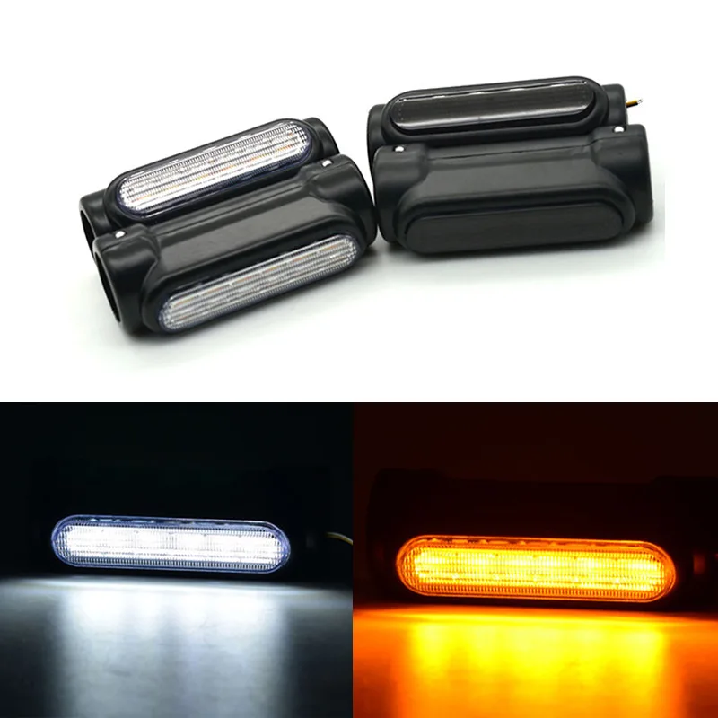 

Retro Motorcycle Bumper Light Conversion 1.3-inch Bumper Aluminum Alloy Impact Block LED Turn Signal & Daytime Running Light