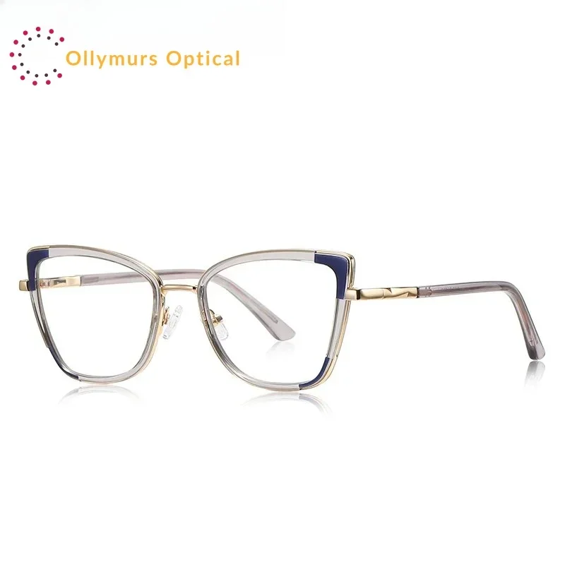 

Очки Ollymurs для женщин: модная оправа, оптические линзы для близорукости, очки для чтения, блокировка синего света, антибликовое покрытие, пружинные шарниры G