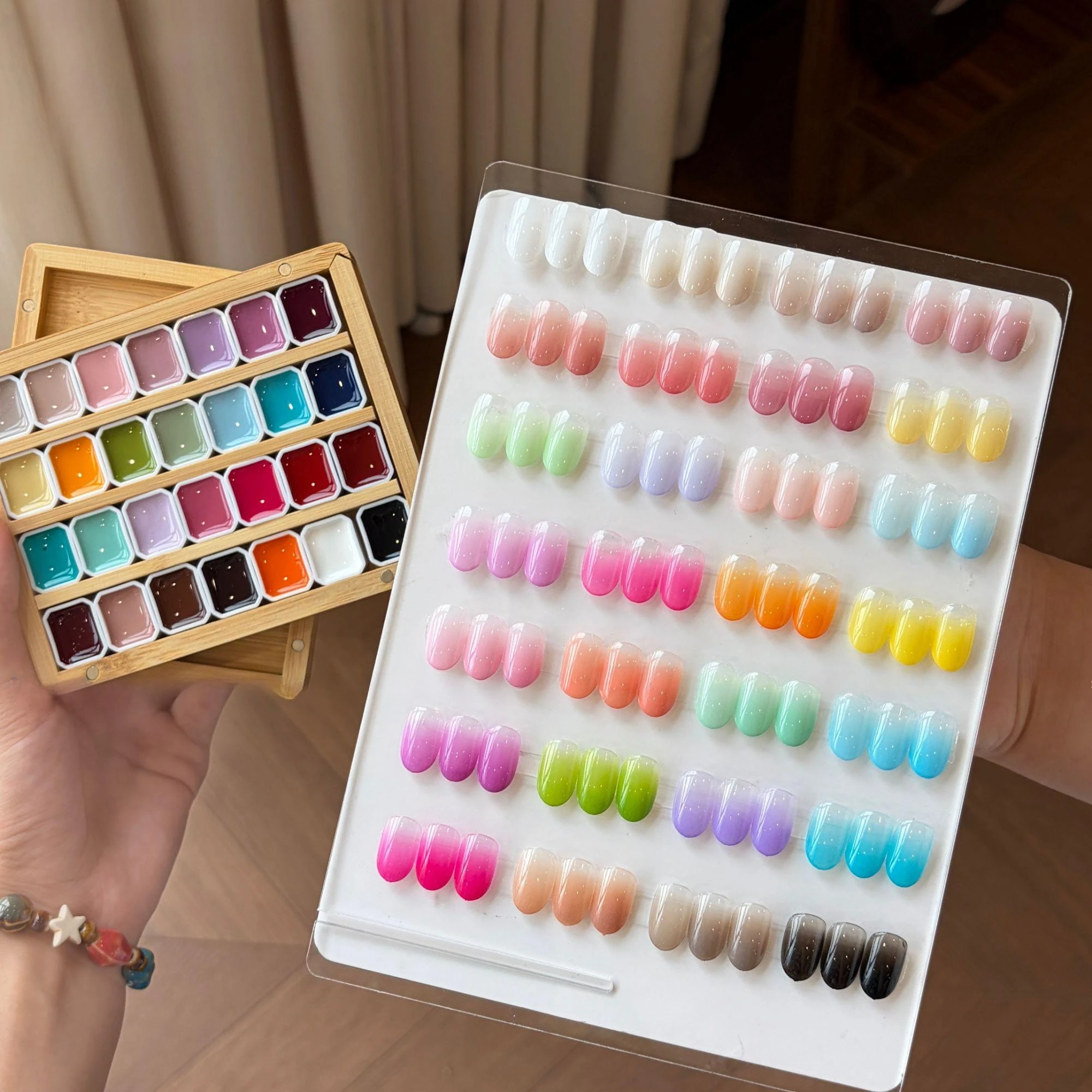 4 in 1 28Grids Pat Painting Gel Nail Polish Gradient Effect Nail Art Salon Design Long-Lasting Creamy Texture Smooth Application
