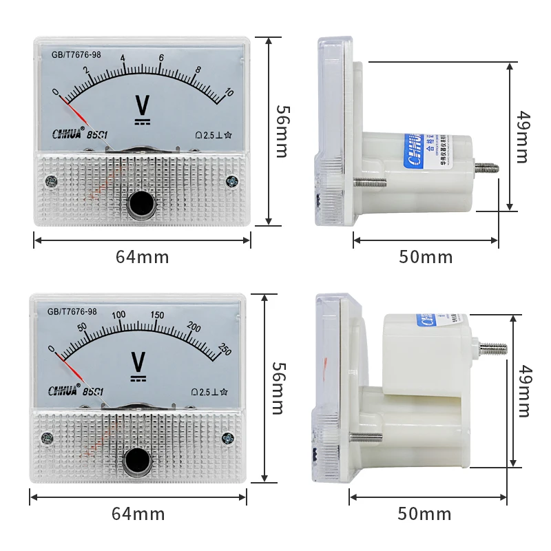85 c1 Anlog voltmetro Gauge DC Volt Meter tensione del misuratore del pannello di tensione