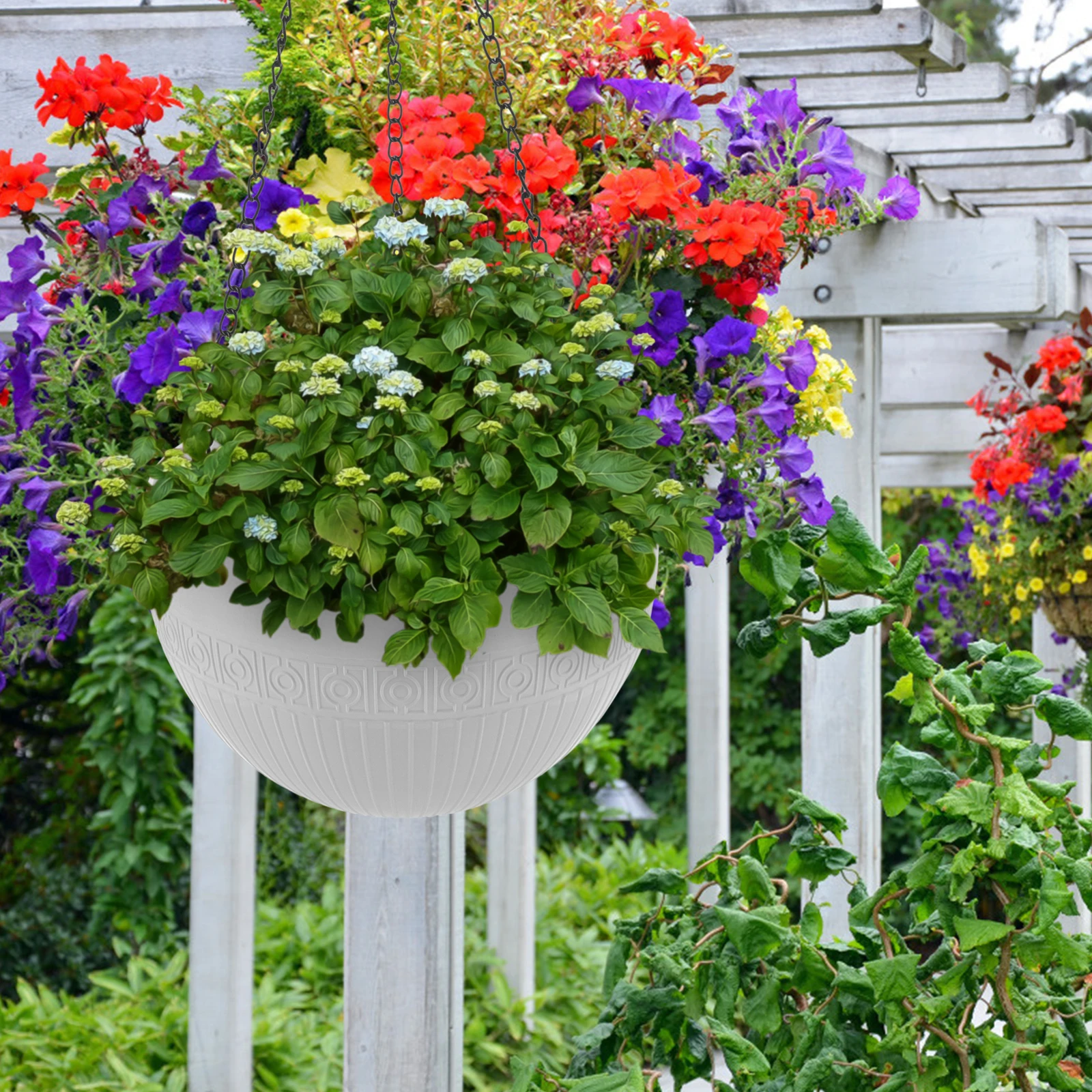 

2pcs Thickened Pothos Self-Watering Hanging Planter Indoor Outdoor Flower Pot For Succulents Violets Balcony Garden Decor