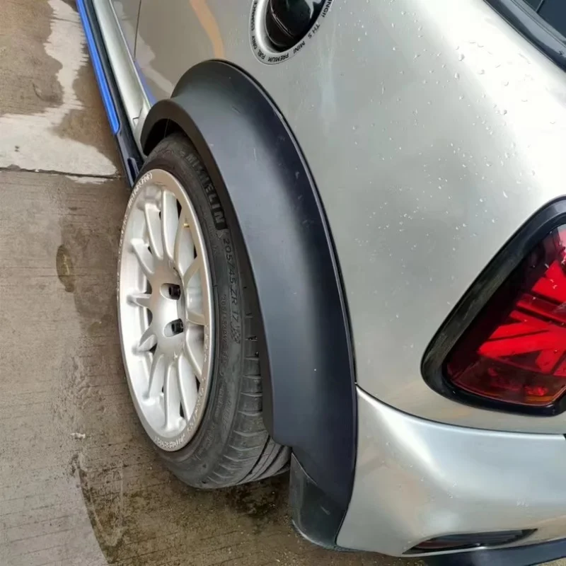 4 Stück Kohlefaser-Kotflügelverbreiterungen Bogenrad-Augenbraue für BMW MINI R56 Zwei-Türen modifizierter Kotflügelaufkleber
