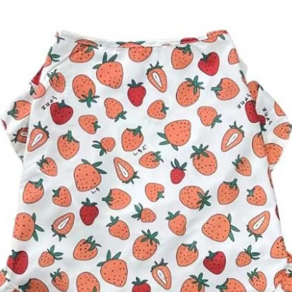 

Fashion Strawberry Print Dog Cute Vest Top Big Size Sweet Dog Costumes Breathable Thin Shirts Dog Sun Protection Clothing Summer