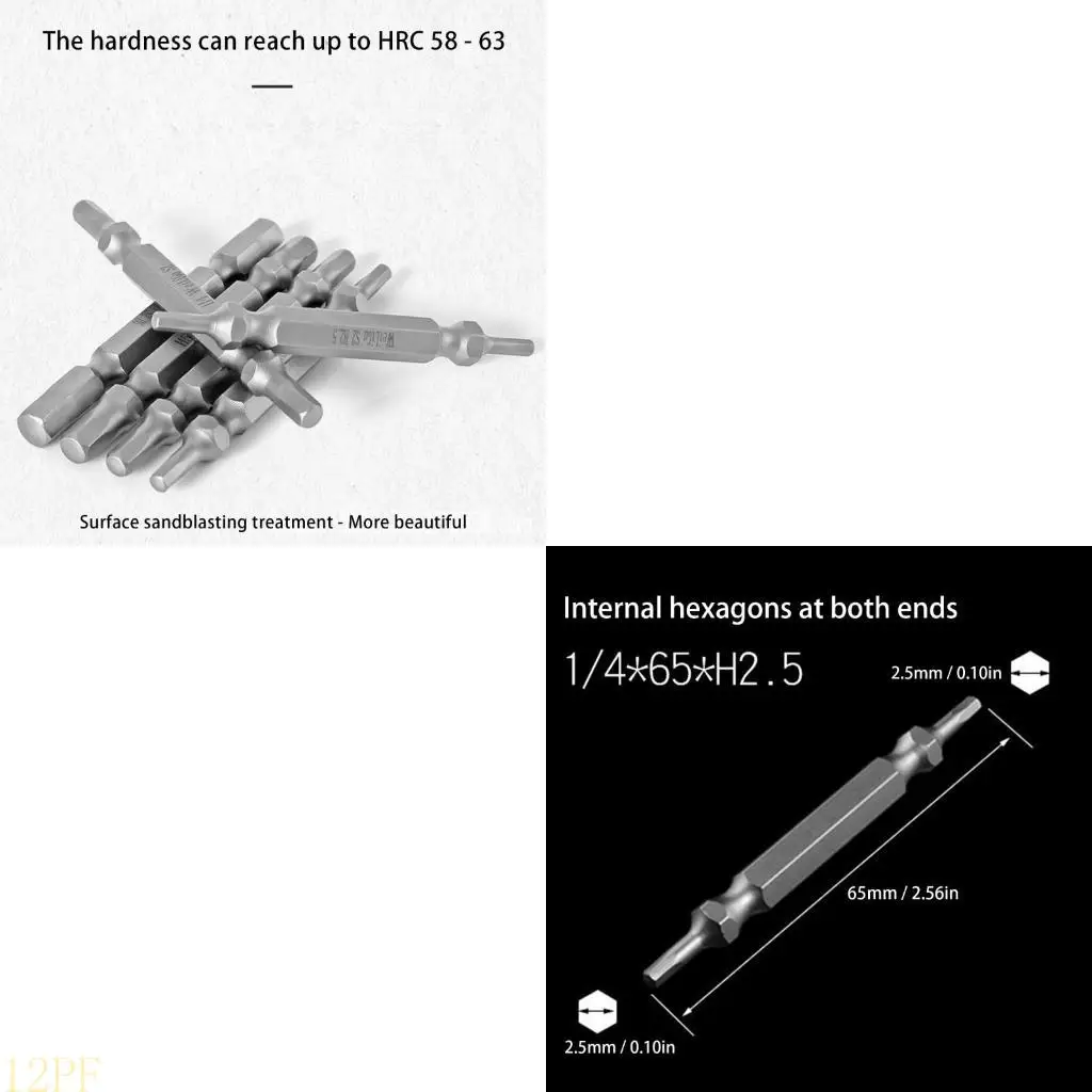 12PF 6Pieces Sturdy Driver Bits For Quick And Easy Screw Installation