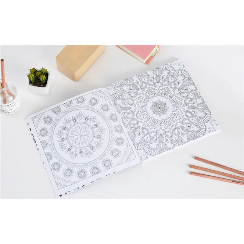 120 Pages Korean Mandalas Flower Coloring Book for kids Adult Graffiti Drawing