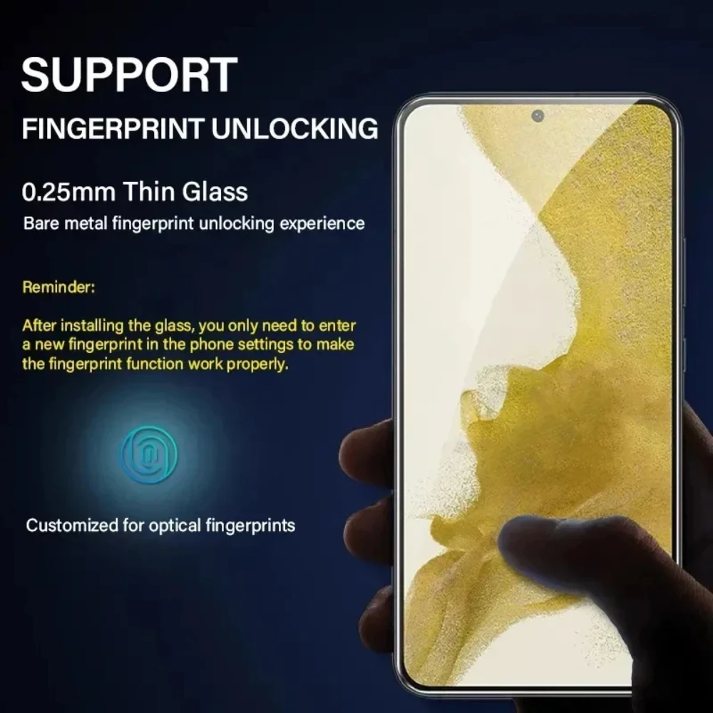 NNBILI 2PCS Fingerprint Entsperren Gehärtetem Glas Für Samsung S24 Ultra S23 S22 S21 Plus Screen Protector Für Samsung S21 S20 FE – Detail 1