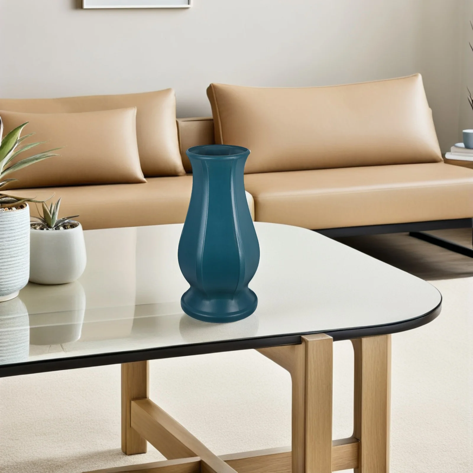 

2pcs Plastic Decorative Home Decorative Office Decor Tabletop Holder Plastic Flower Vase Fresh Dried Flower Vase