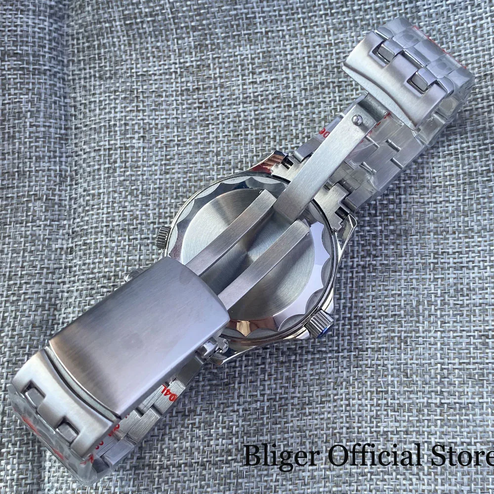 BLIGER Luxury 41mm Mechancial Men Watch Sapphire Glass NH35A MIYOTA PT5000 Movement Steel Bracelet Ceramic Bezel Date Function