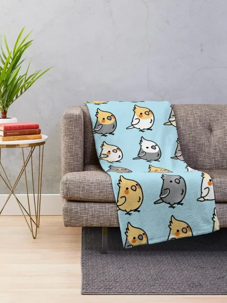 Chubby Cockatiel Collection Throw Blanket Fashion Sofas Decorative Sofa Blankets