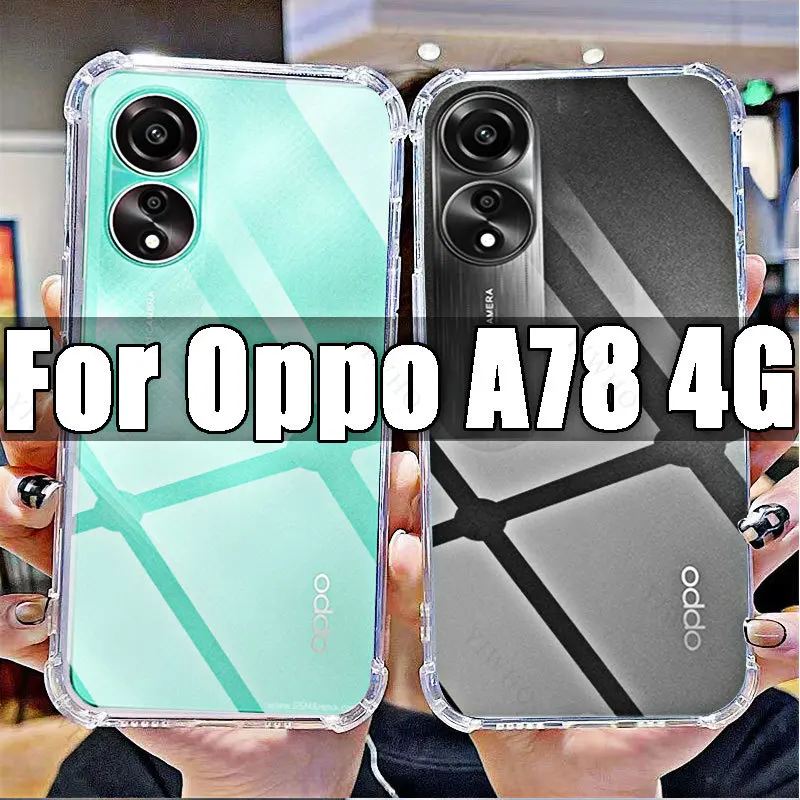 Мягкий силиконовый противоударный прозрачный чехол для Oppo A78 4G HD, прозрачный чехол для Oppo A 78 4g 6,43 дюйма CPH2565, защита от царапин Мягкий силиконовый противоударный прозрачный чехол для Oppo A78 4G HD, прозрачный чехол для Oppo A 78 4g 6,43 дюйма CPH2565, защита от царапин
