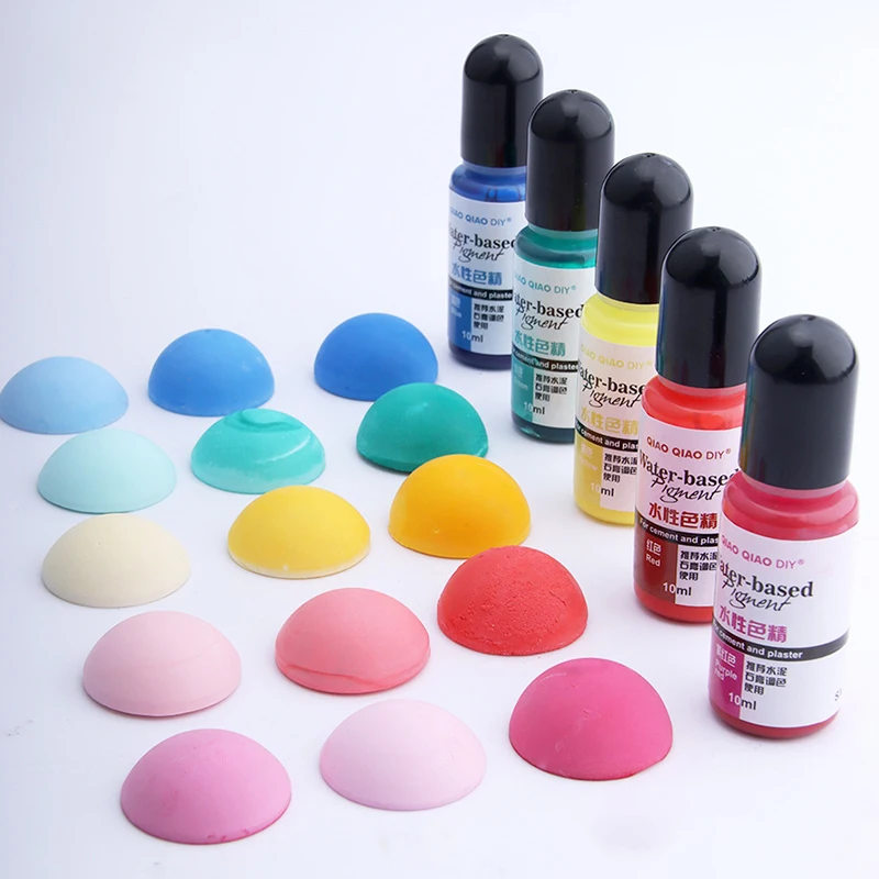 10ml Water-Based Gypsum Cement Coloring Plaster Pigment Watercolor Essence Powder Dye Gypsum Craft Pigment Pottery Coating