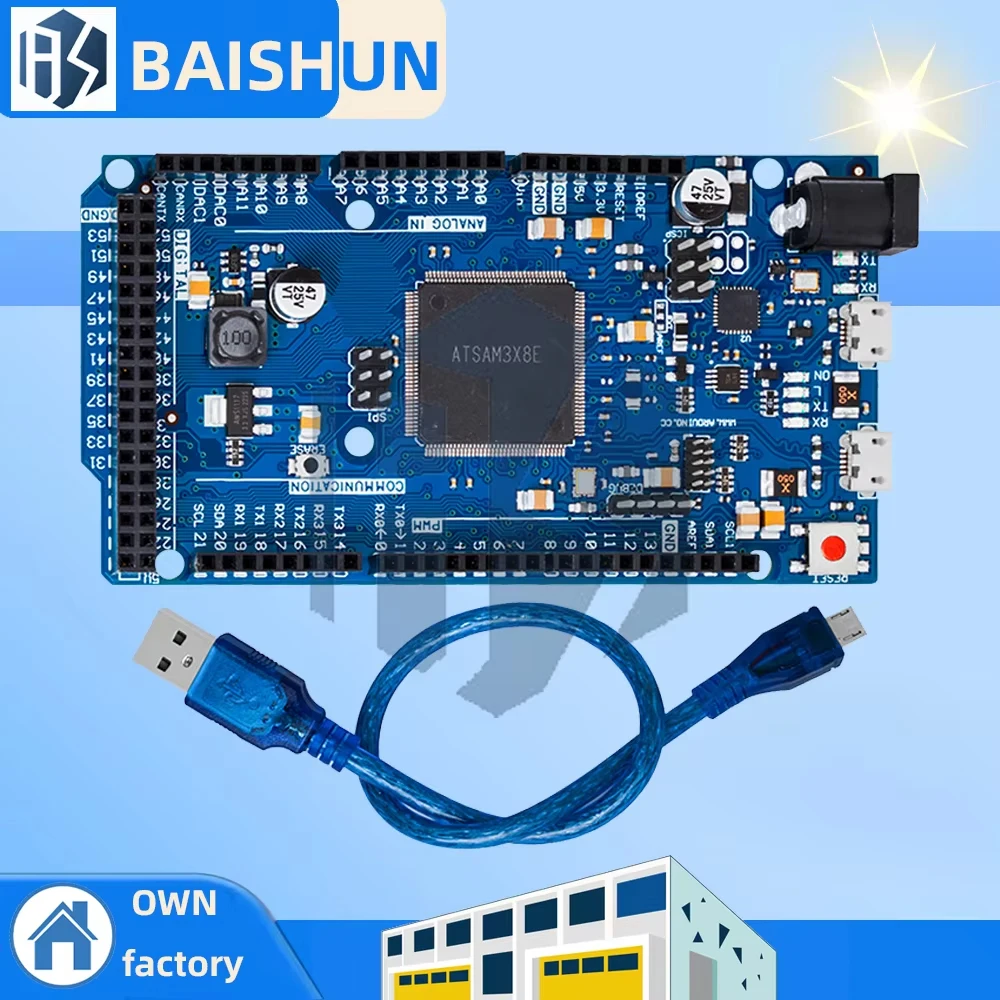 

‌ 32-bit MCU SAM3X8E ARM Cortex-M3 Development Board – Officially Compatible for Arduino DUE R3 Mega2560
