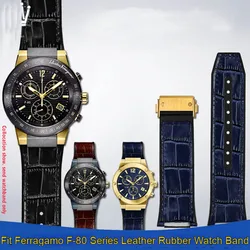 For Ferragamo Sport Three Eyes F80/F-80 Series Waterproof cowhide Rubber Watch with Notched Accessories for Men  26mm