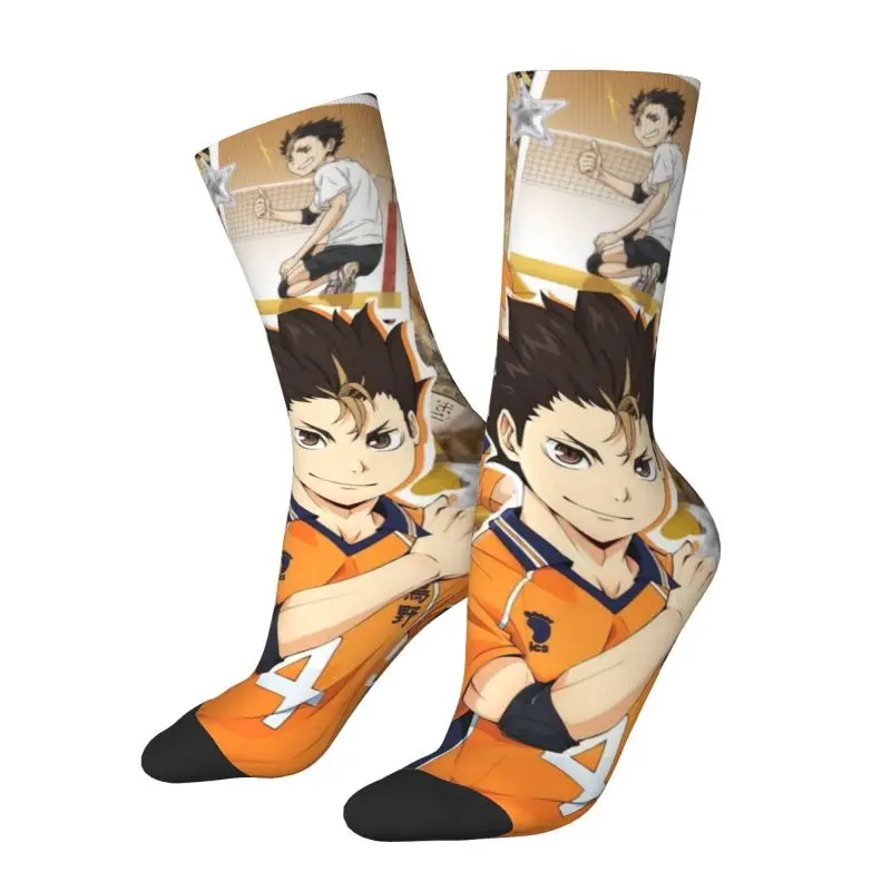 

Custom Cute Men's Haikyu Yu Nishinoya Dress Socks Unisex Warm Comfortable 3D Printing Anime Manga Crew Socks