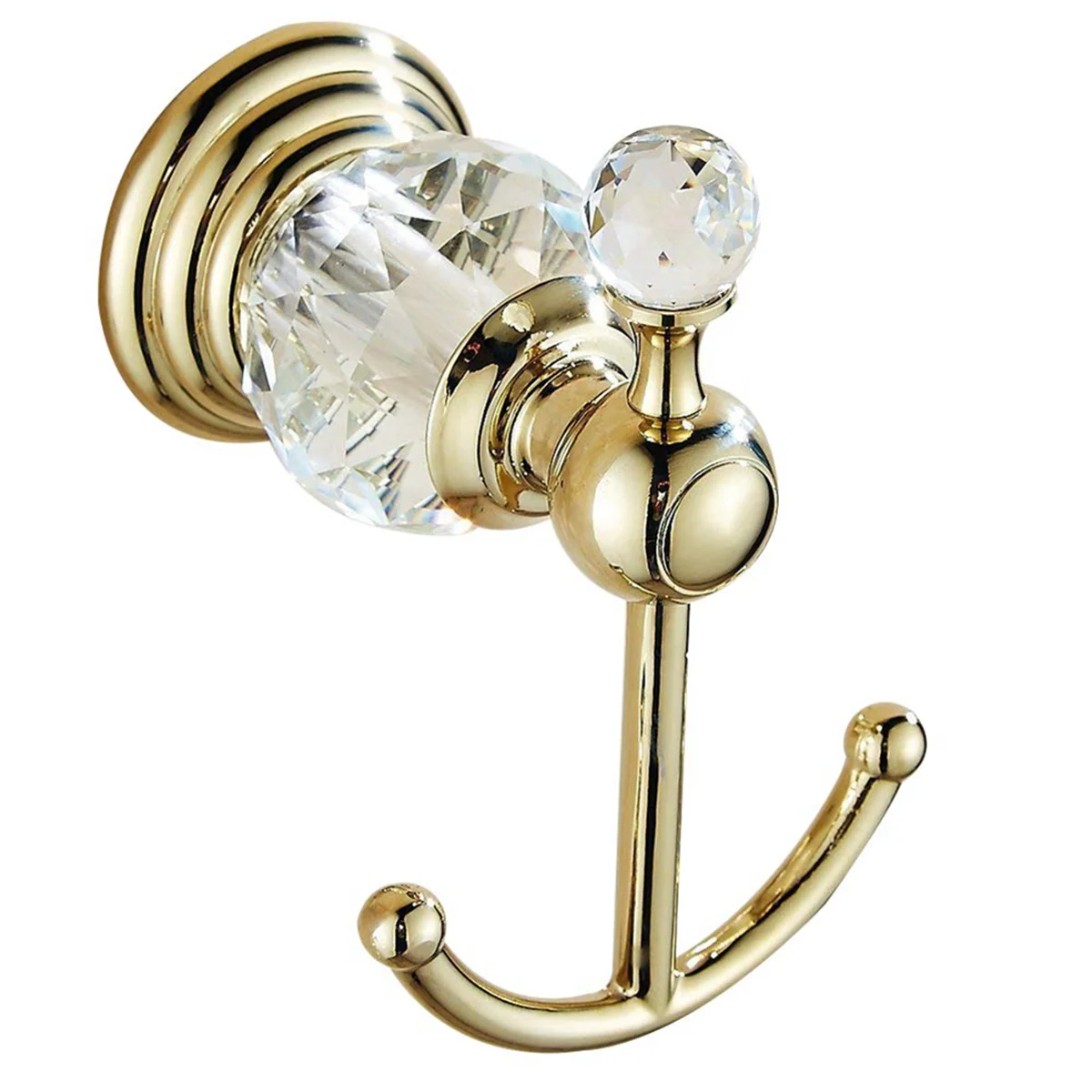 

Crystal Towel Hook, Gold Robe Hooks, Bathroom Hand Towel Wall Hanger for Clothes Closet Wall Mounted