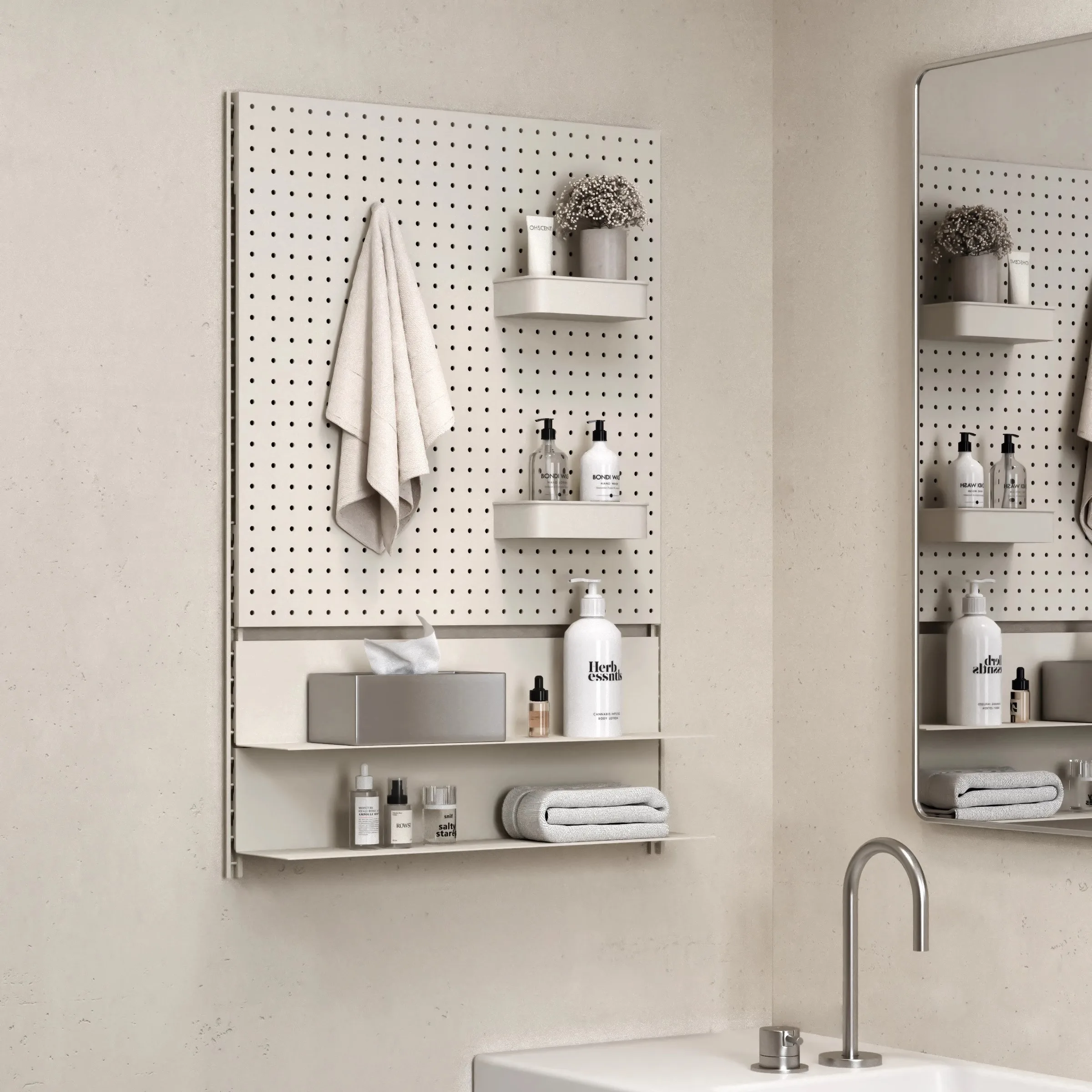 

Customizable bathroom rack, bathroom hole board, wall display rack, wall-mounted stainless steel washstand, wall-mounted shelf